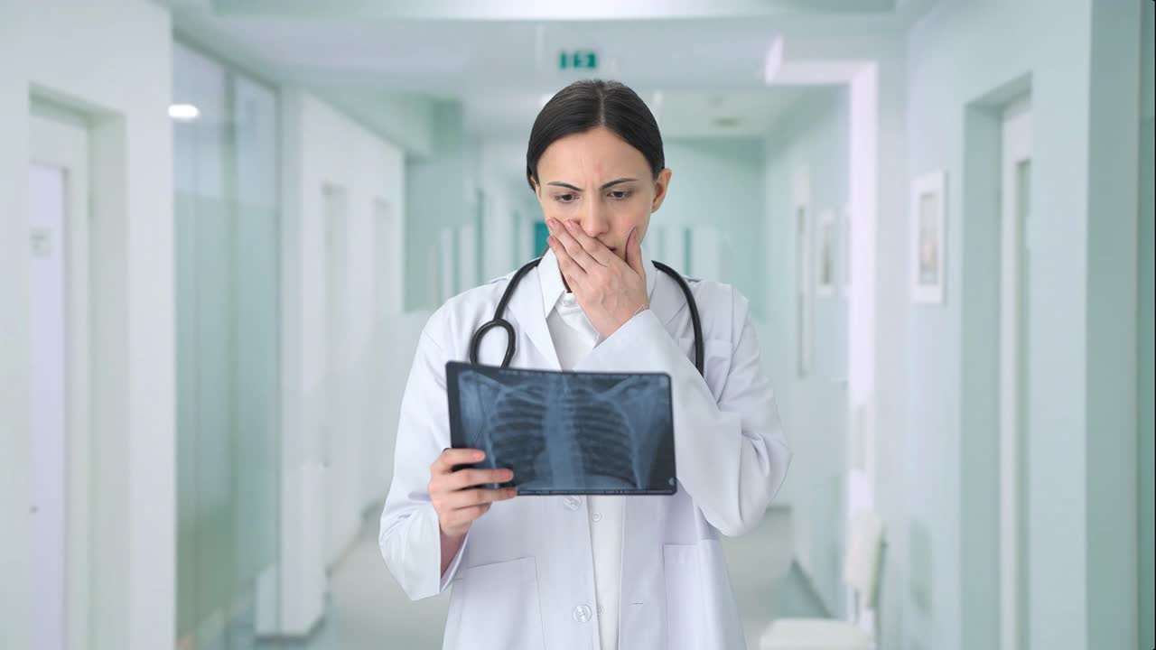 la doctora india se sorprende después de ver rayos x.