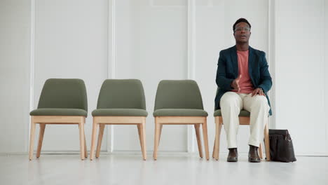 man waiting for job interview