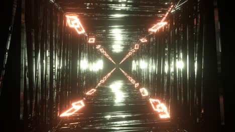 4k flight in abstract sci-fi tunnel seamless loop. futuristic motion graphics, high tech background