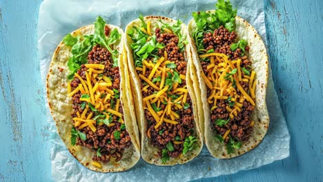 three delicious tacos