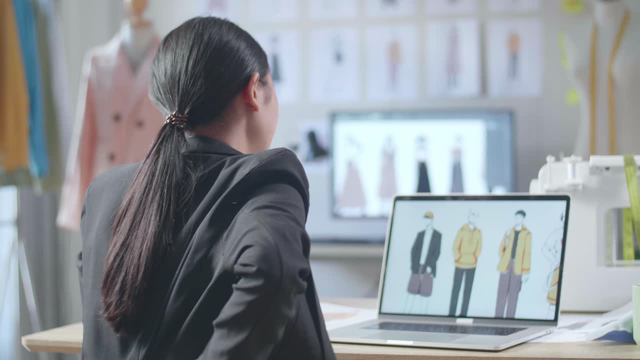 diseñador de moda trabajando en diseños