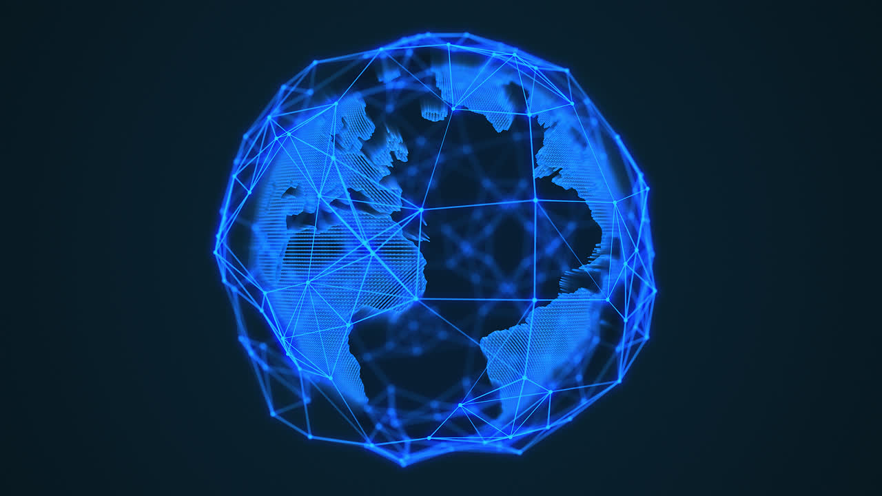 Glowing Digital Globe Network