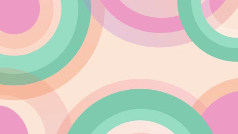 abstract animated background of moving concentric circles with summer colors