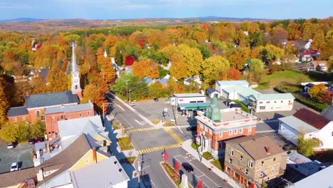 estrie region quebec autumnal landscape aerial shot