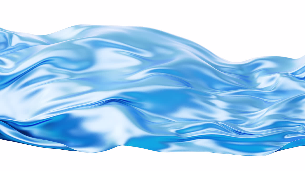 알파 채널과 함께 흐르는 파란 파도 천, 3d 렌더링