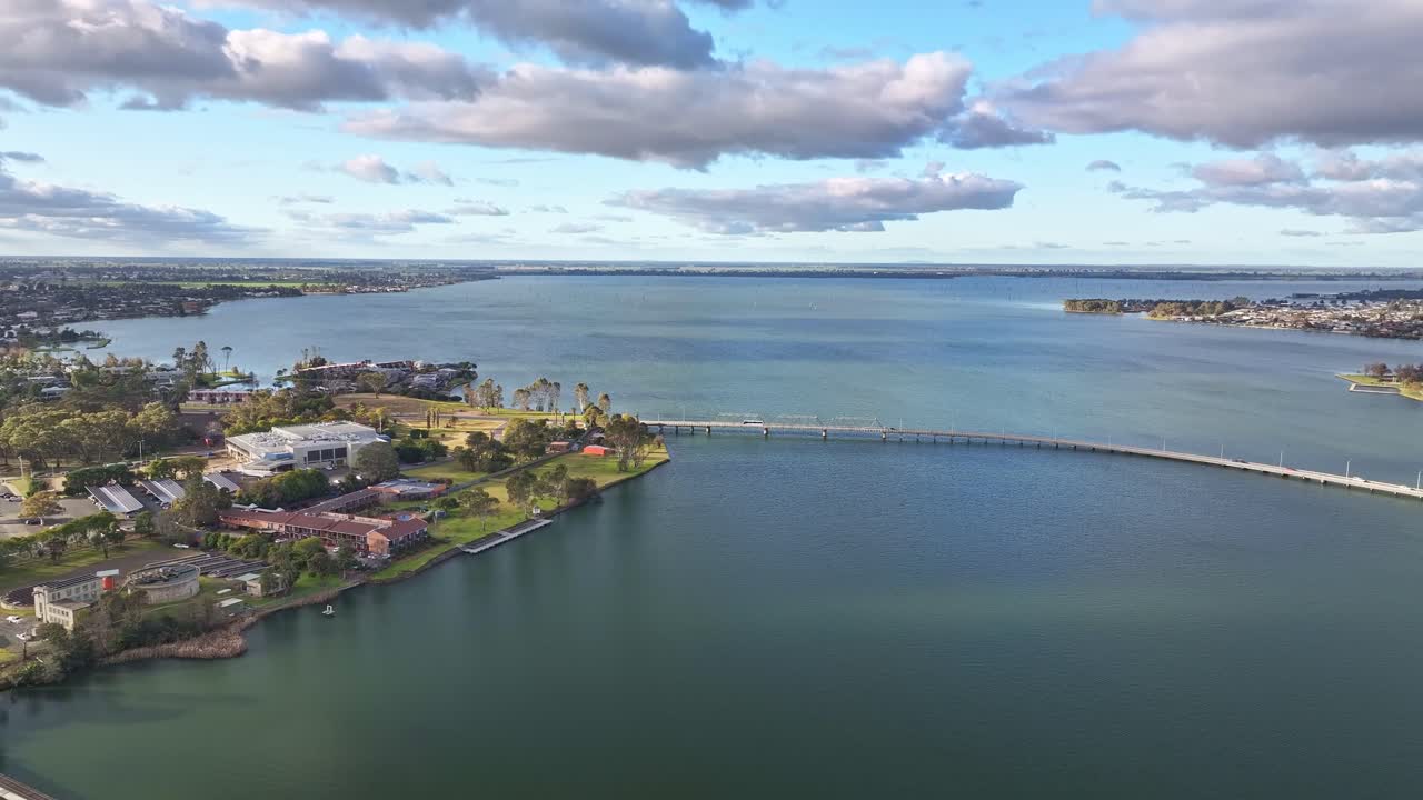 Overhead Belmore Street in the town of Yarrawonga Victoria Australia