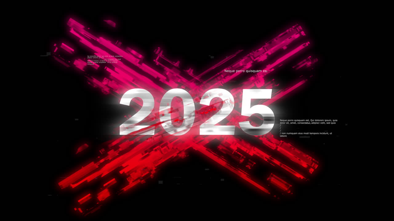 2025 animación gráfica de texto en color rojo