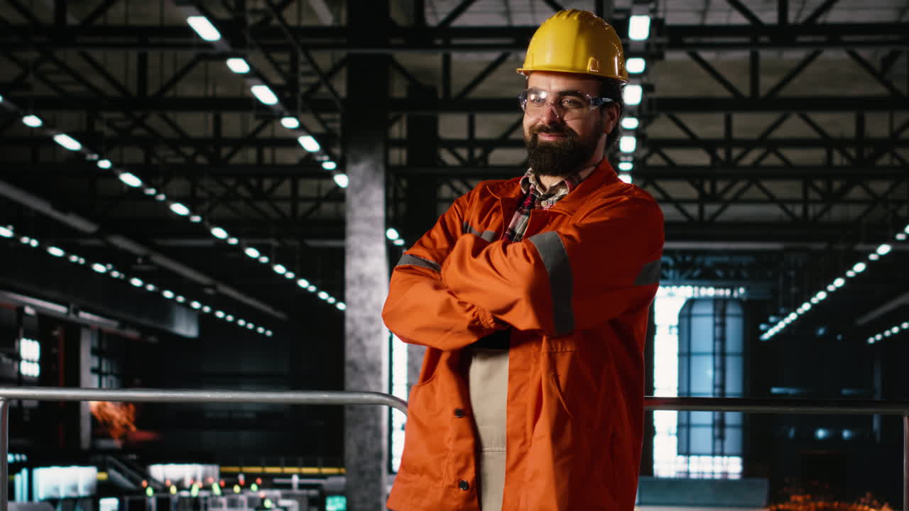 Ritratto di ingegnere professionista con cappello e occhiali di sicurezza