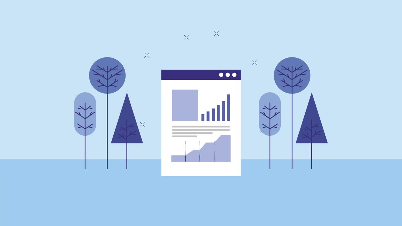 websideskabelon med statistik-animation