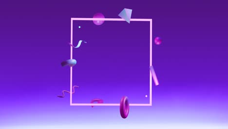 animación de formas 3d abstractas sobre un fondo púrpura