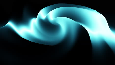 twisted blue liquid waves pattern on black gradient