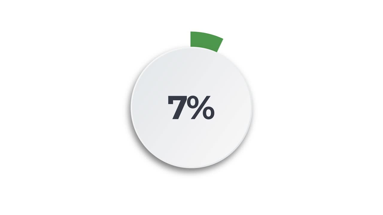 infografías animación de gráficos circulares contando de 0 a 50 por ciento. carga animación de círculo verde. 4k