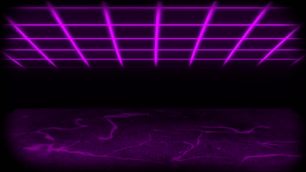 luz de neón retro brillante que se mueve sobre un fondo negro