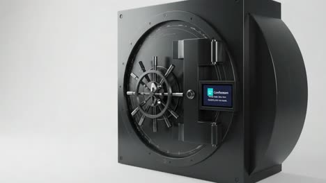 a secure deposit: a high-tech bank vault with a cutting-edge digital interface showcasing advanced security features and access control for valuable assets