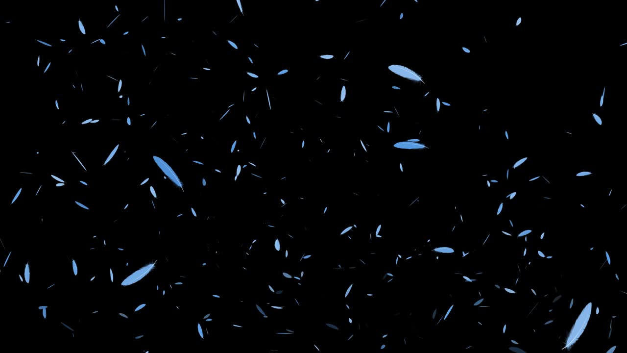 밝은 파란 털 날아다니는 입자 모션 그래픽