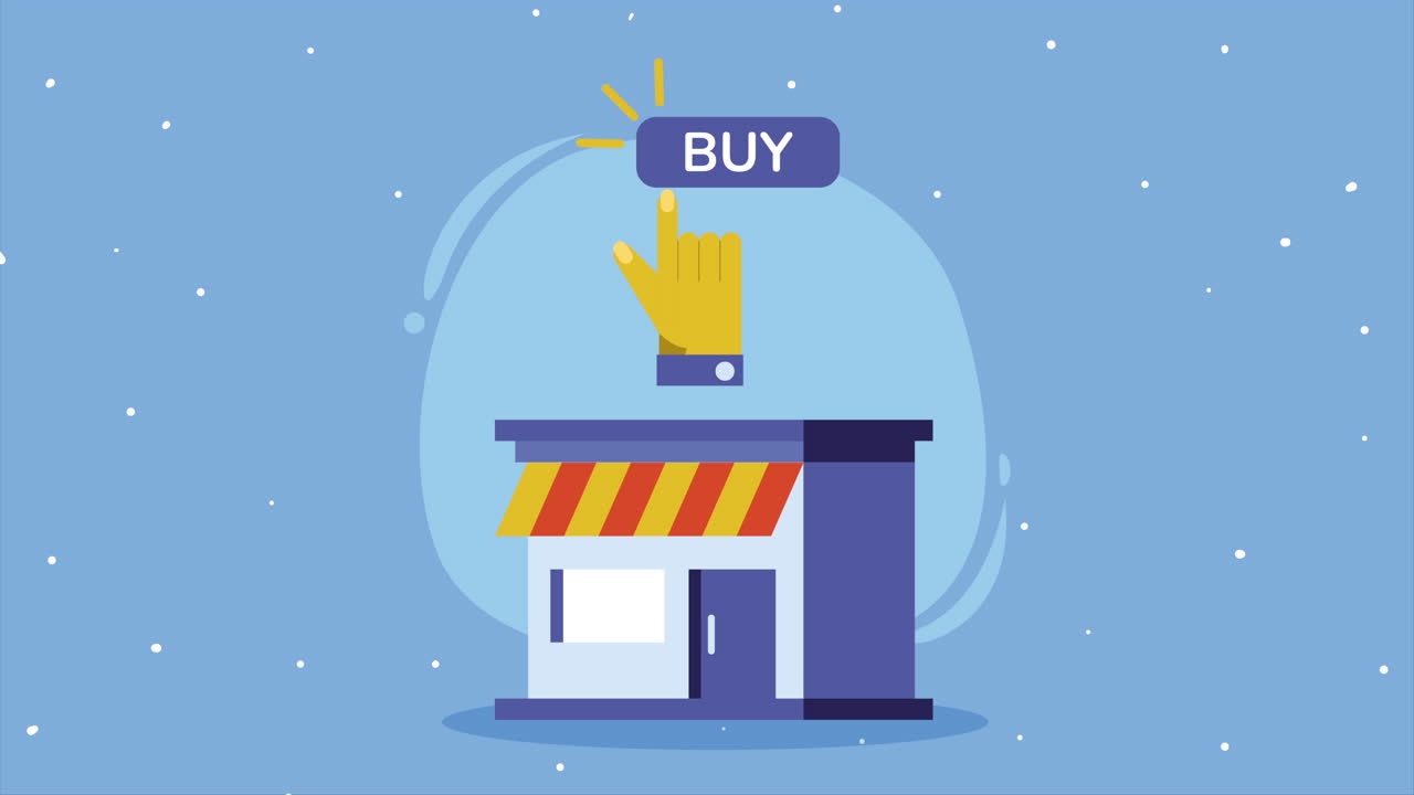 상점 건물 전면 상업 애니메이션