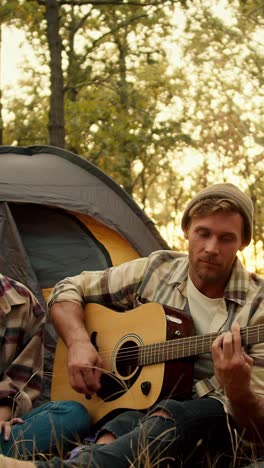 camping trip by the forest