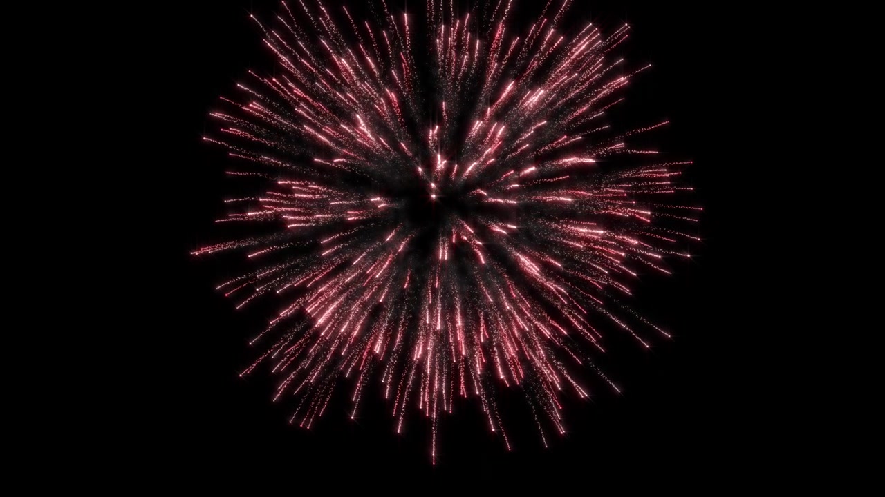 Singe Larger Fireworks Explosion on black background