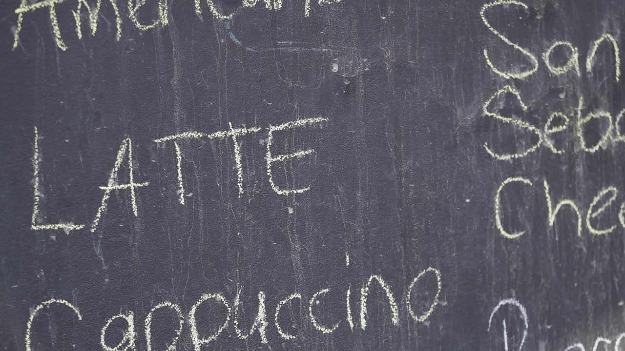 Chalkboard Menu with Latte and Cappuccino