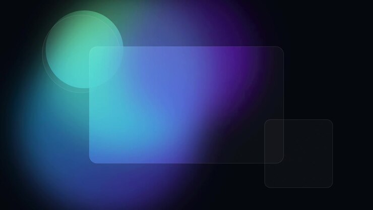 Sfondo in movimento astratto con forme blu e verdi luminose