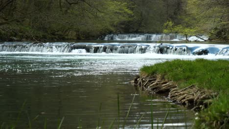 small waterfalls on the krka river in the peaceful countryside