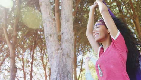 woman having fun at music festival 4k