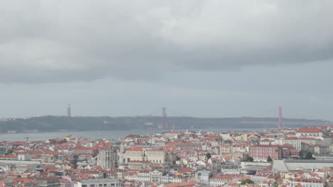 A-wide-establishing-shot-of-Lisbon,-Portugal