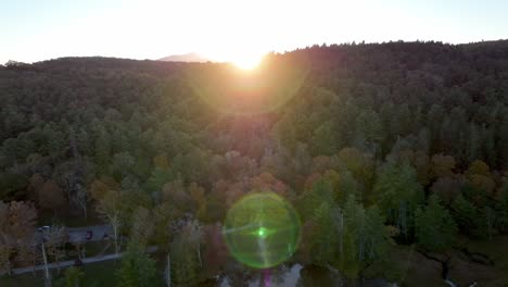 aerial pullout from sunset near blowing rock nc