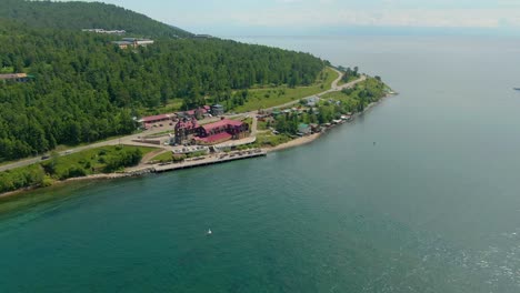 lake resort aerial view