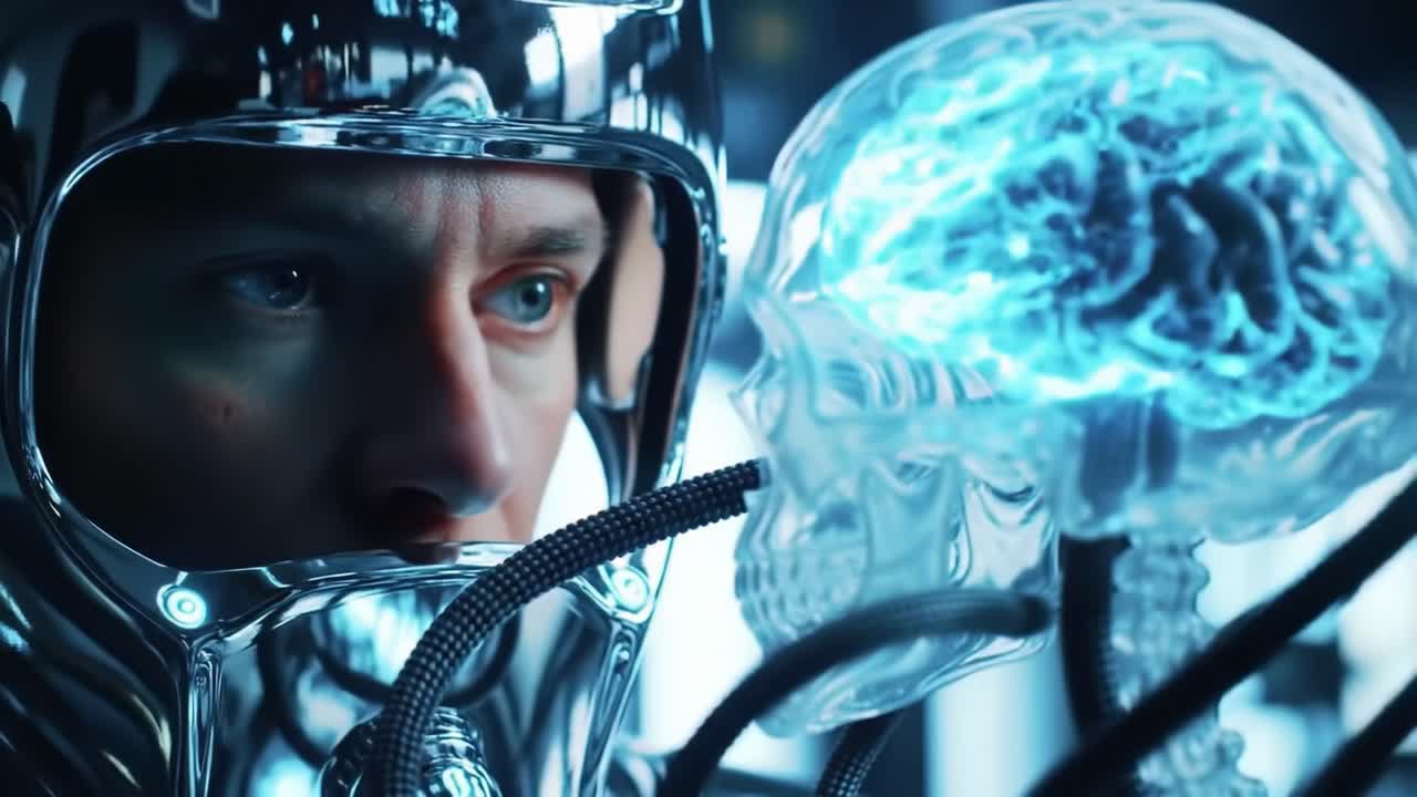 Exploring the Fusion of Technology and Humanity: A Fascinating Glimpse into the Mind through a Futuristic Interface Between a Brain and an Astronaut