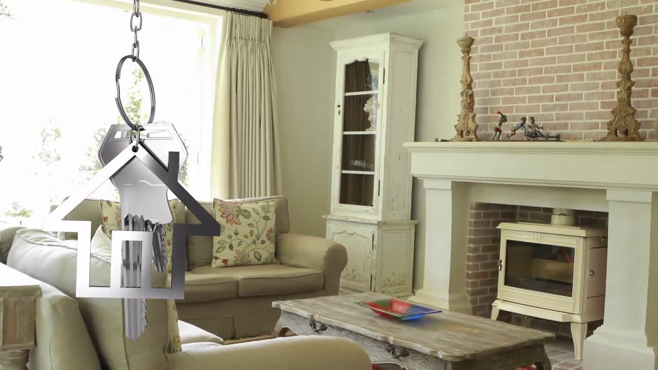 뒷면 에 있는 거실 위 에 매달린 집 열 와 열