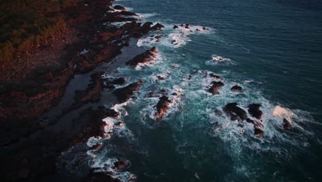beautiful aerial drone shot of deep blue sea