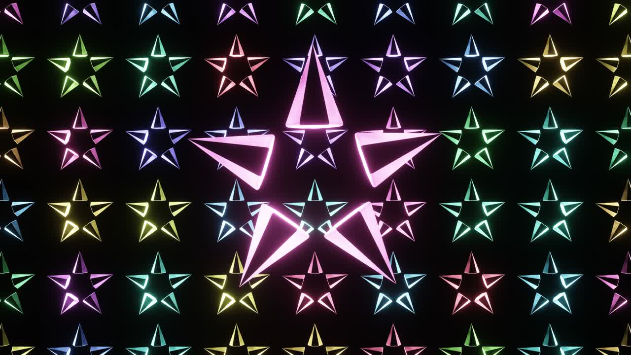 다채로운 별들의 추상적인 회전