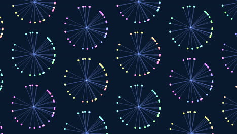 Colorful circular dots pattern on dark blue background