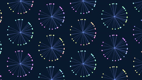 colorful circular dots pattern on dark blue background