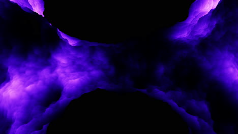 nube mística y púrpura profunda que fluye en el espacio oscuro