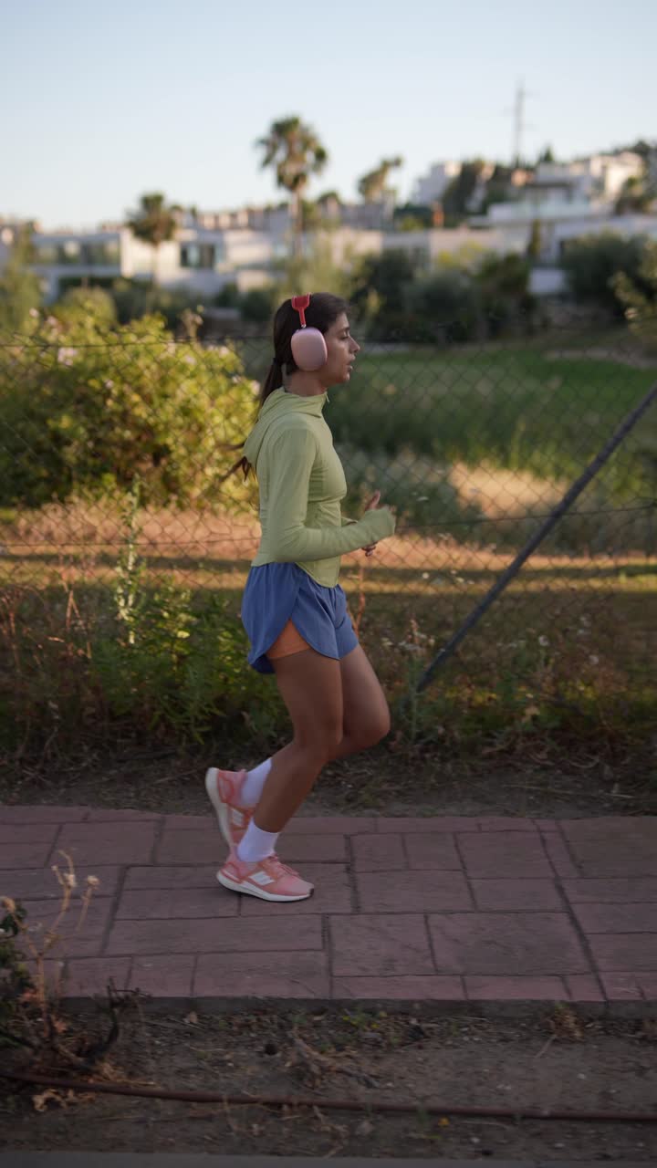 mujer corriendo al aire libre
