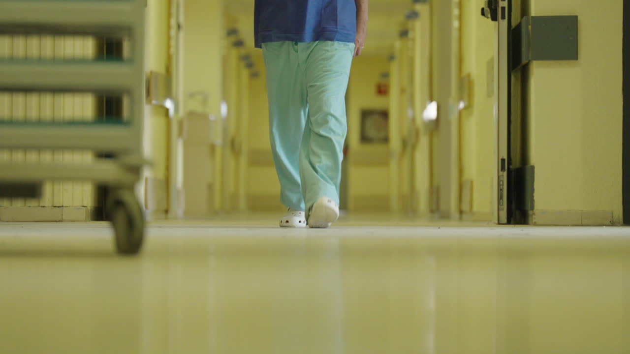 Hospital Corridor with Medical Professional