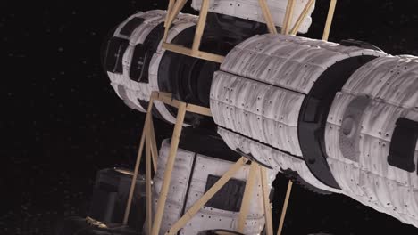 detailed view of a futuristic space station