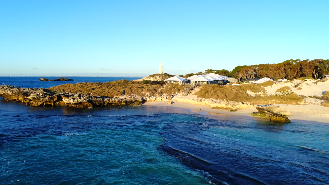 멋진 등대 4k 주변의 드론