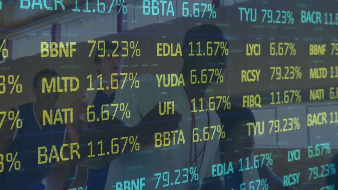 농구 선수들에 대한 금융 데이터 처리의 애니메이션