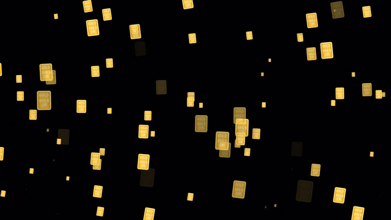 Gold icon loopable background animation motion with alpha channel 4k