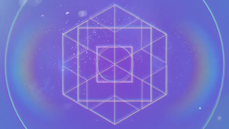 Animation-of-geometric-shapes-in-purple-background