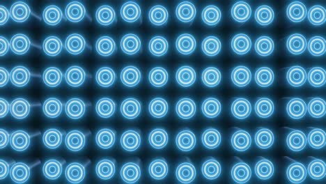 abstract cylindrical pattern with neon blue circles