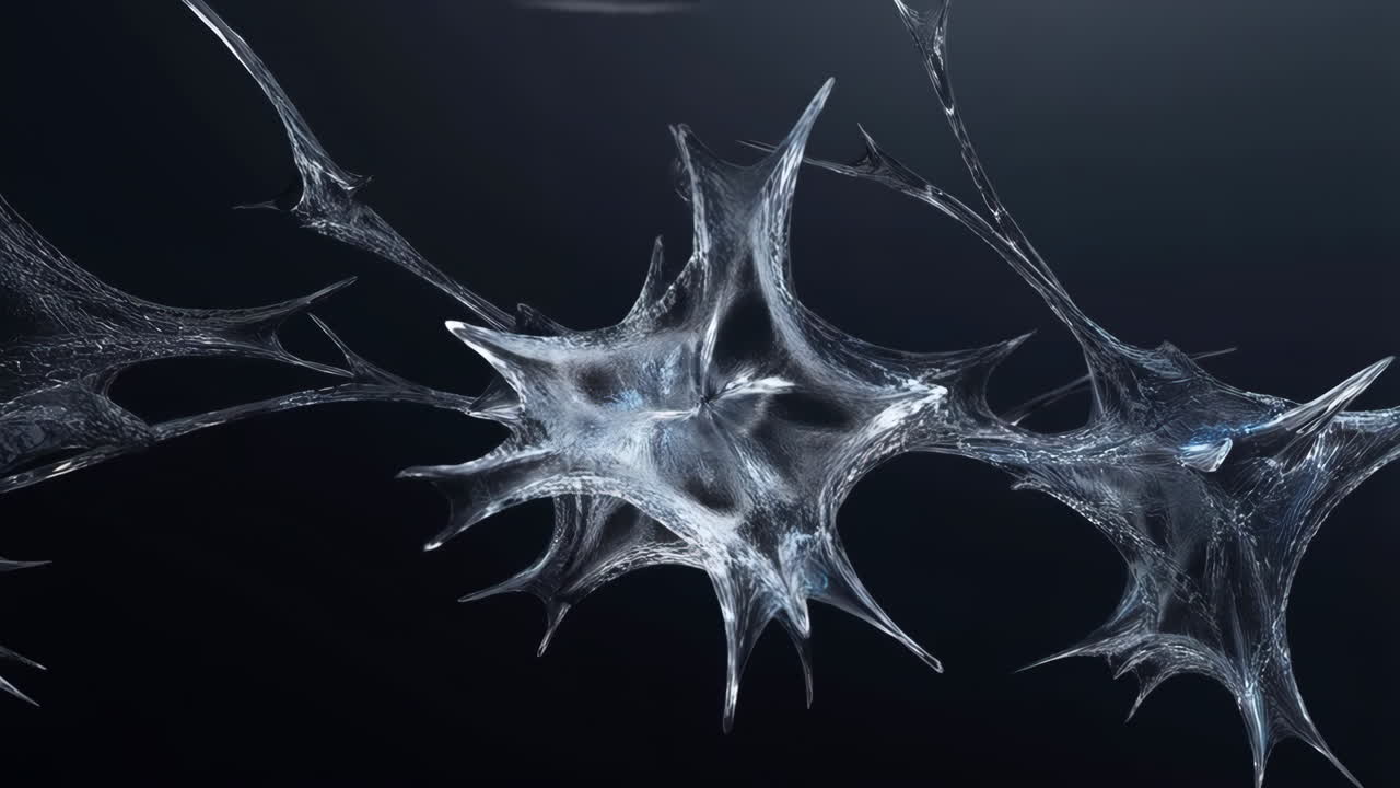 Abstract Glass-like Neuron Structures on Dark Background