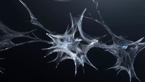 abstract glass-like neuron structures on dark background