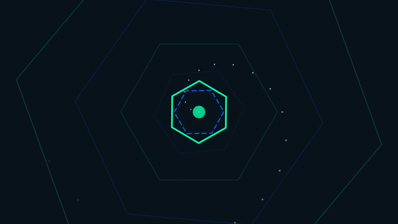 Gráficos de Movimento Abstratos com Formas Hexagonais Pulsantes