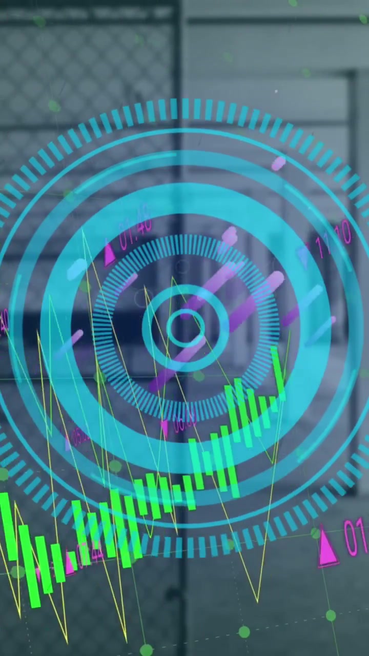 Animation of financial data processing over scope scanning
