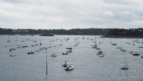 boats in a cloudy bay