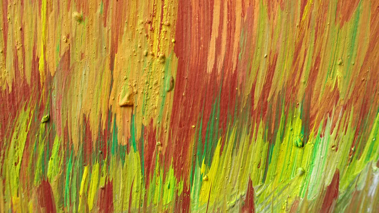 Abstracte tekening geschilderd met gouache. Opname van een bewegend beeld.